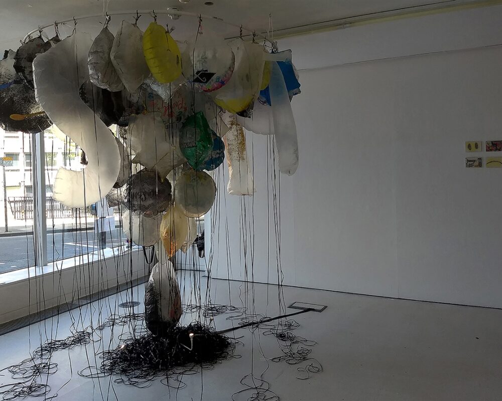 GYRE,  Installation of found objects, drawings and photos, 2018