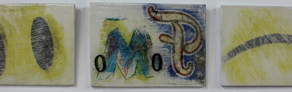 FOMO (detail), drawings x 9 on gessoed boards  105 x 148 mm , 2018