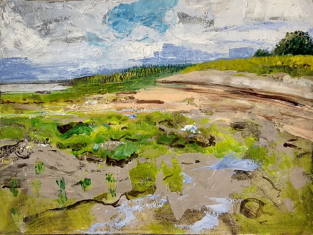Original art green, brown Scotland landscape oil painting