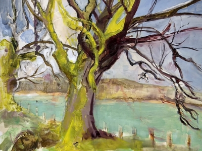 The bigger tree, oil on gessoed board, 40cm x 50cm, 2016