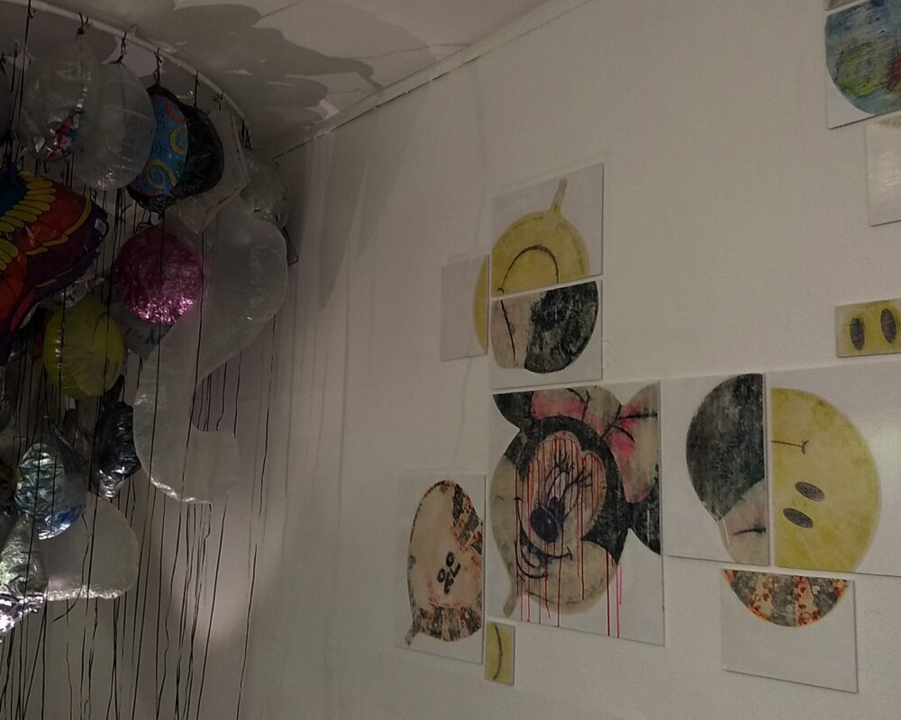 GYRE (detail) with YOLO,  Installation of found objects, drawings and photos, 2018