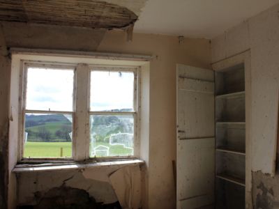 abandoned rural cottage landscape window paintings