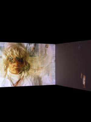 Original art exhibition, gallery view of video work