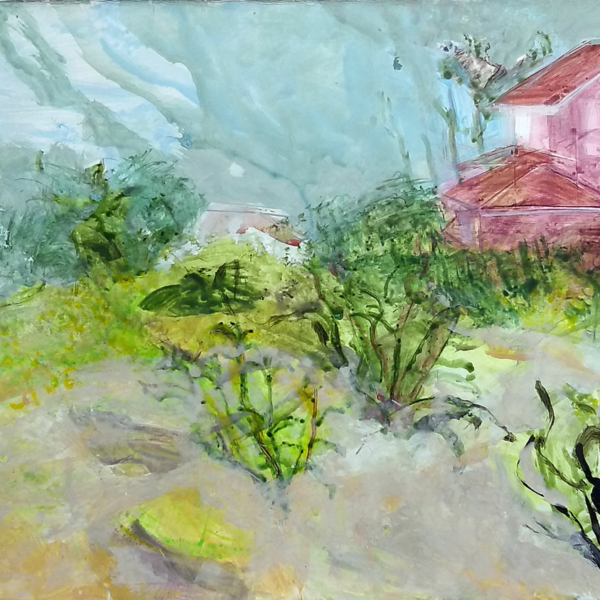 Original art, old House, beach, acrylic, painting