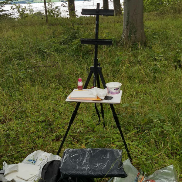Painting en plein air, Limekilns, Fife, summer 2020