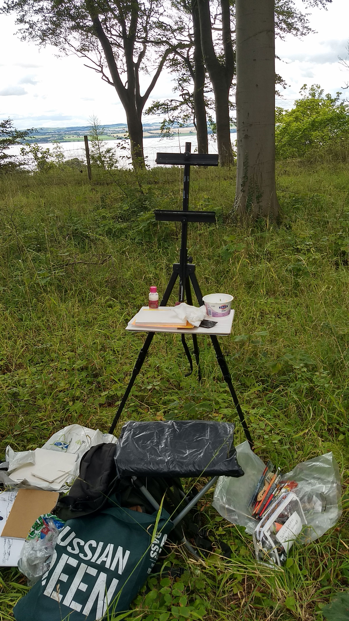 Painting en plein air, Limekilns, Fife, summer 2020