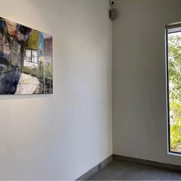 Original oil painting in gallery