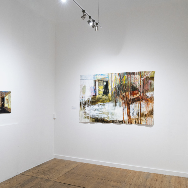 Original oil paintings in a gallery