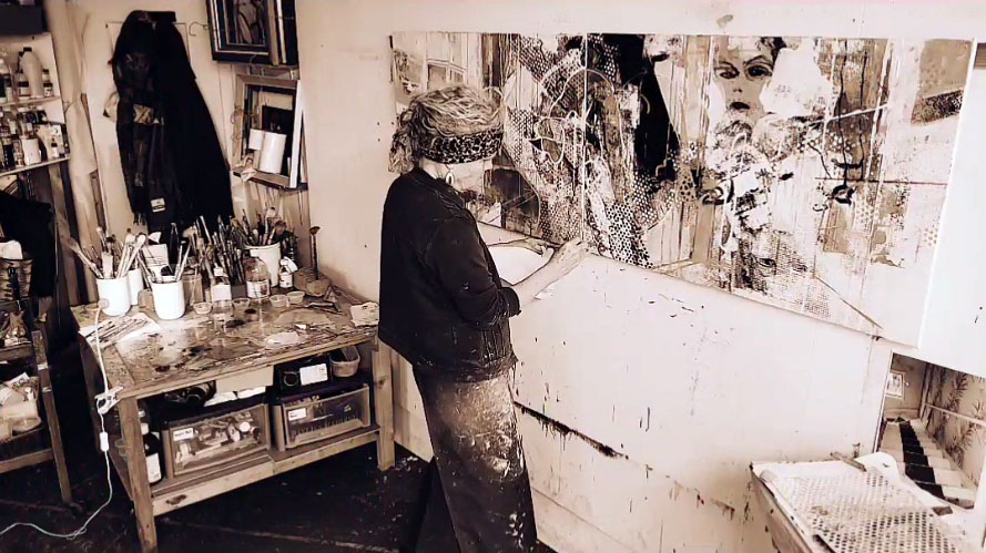 Michele Marcoux visual artist in her Edinburgh studio
