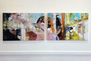 Mnemosyne diptych exhibited at the Scottish Arts Club, Edinburgh