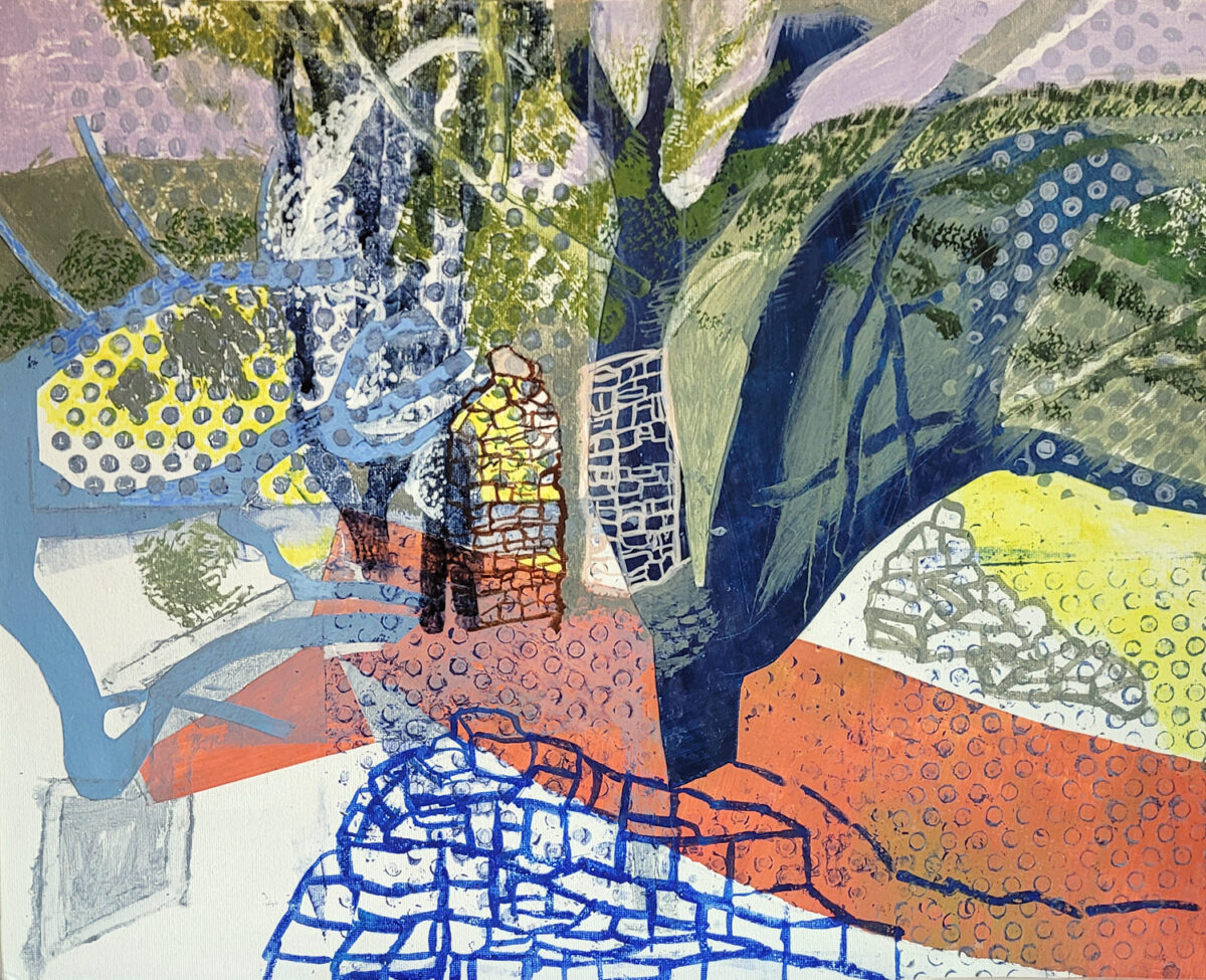 abstract artwork created from painting in the landscape