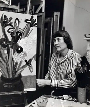 Nell Blaine in her studio